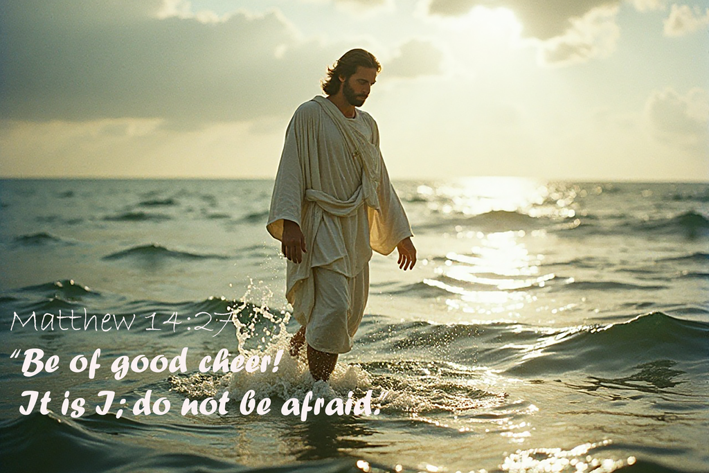 Walking on Water  Inspirational Art Print & Motivational Wall Decor for Home Office, Spiritual Quote Poster, Faith-Based Gift Idea