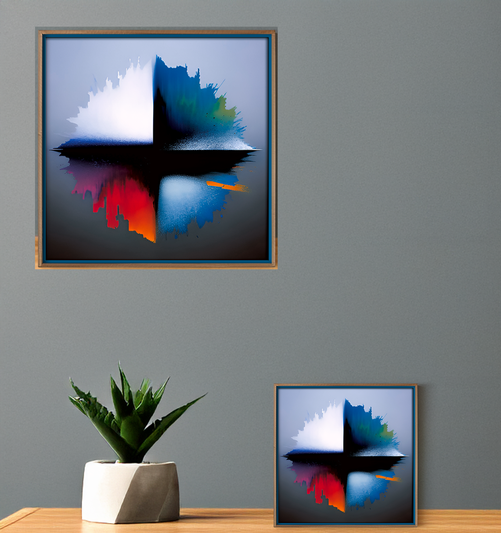 Abstract Colorful Wall Art Print: Modern Four Segments (Digital Download)