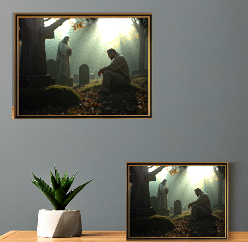 Missed  Digital Wall Art, Heartfelt Scene of Compassion and Hope,