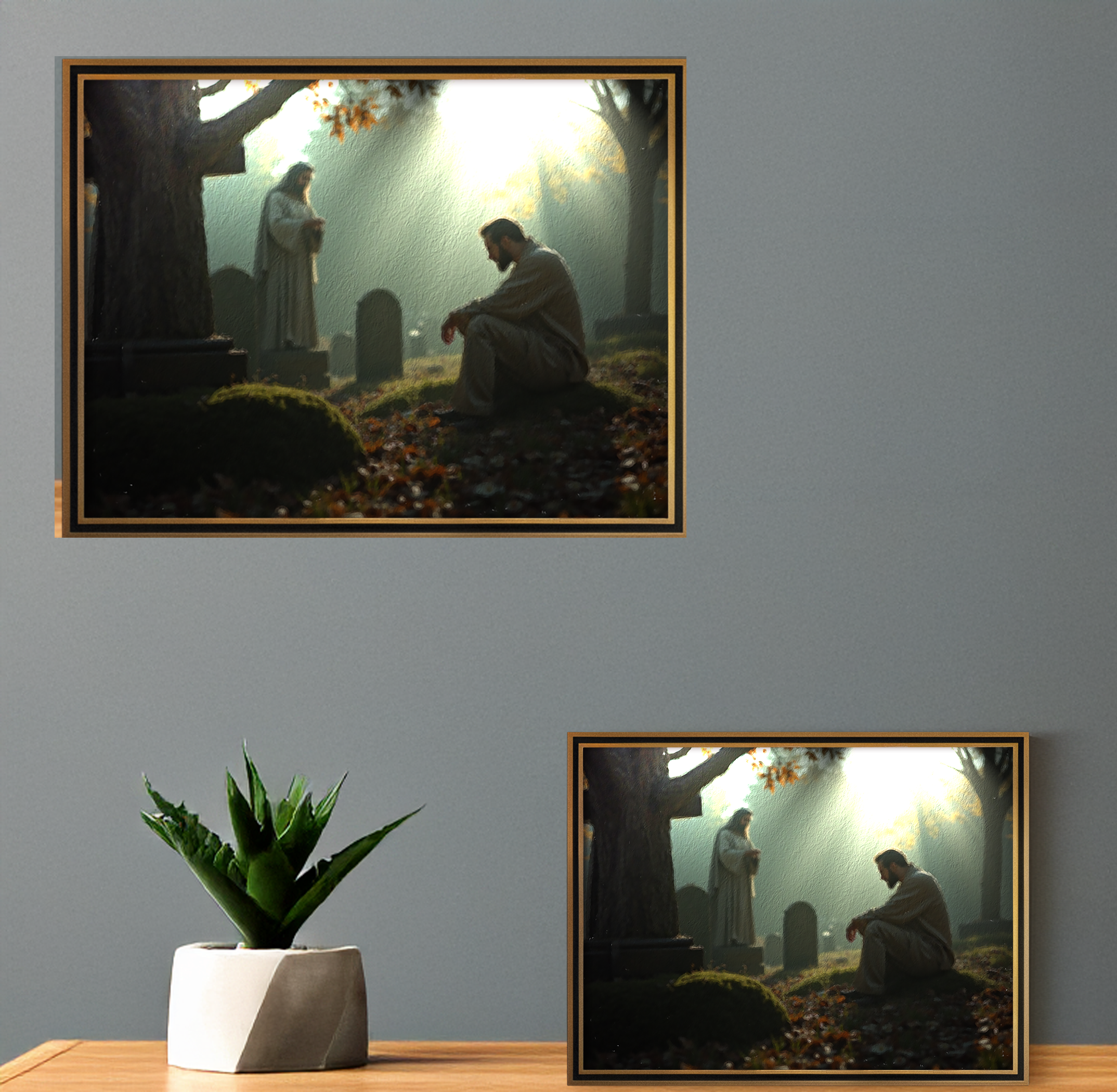 Missed  Digital Wall Art, Heartfelt Scene of Compassion and Hope,