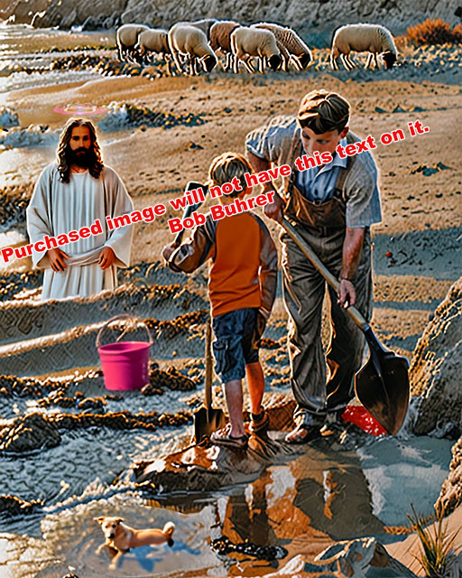Crab Diggers        We support TPUSA   Faith art Pacific Ocean Wall Art Print, Coastal Home Decor, Beach Gift, Nautical Wall Hanging, Nature Lover Gift
