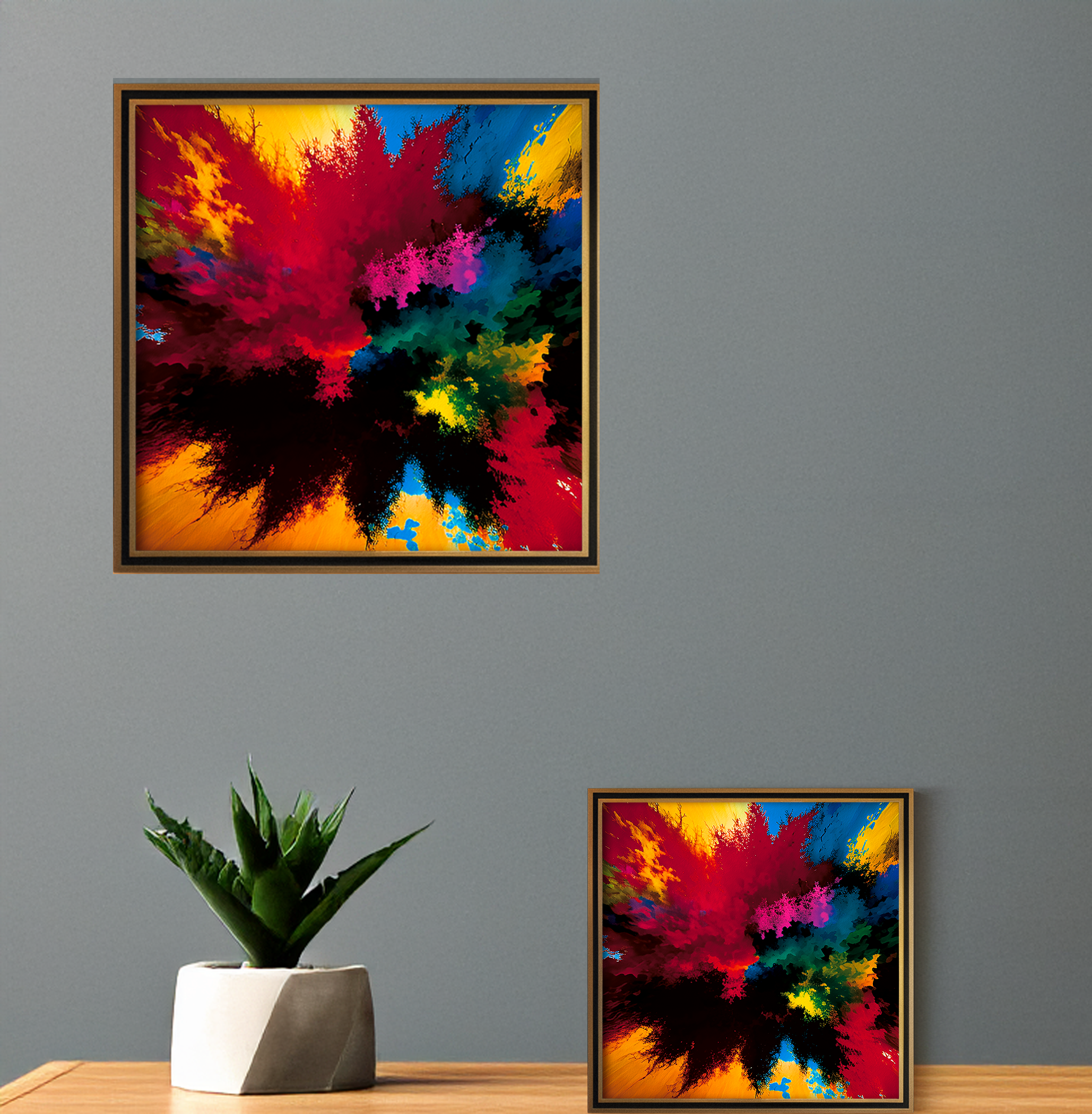 Abstract Color Explosion Art Print: Modern Home Decor (Digital Download)