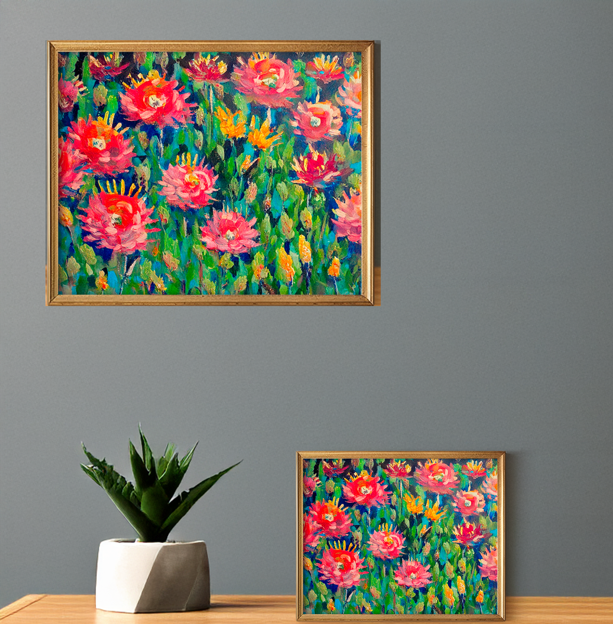 Colorful Floral Art Print: Vibrant Monet Style Artwork (Digital Download)