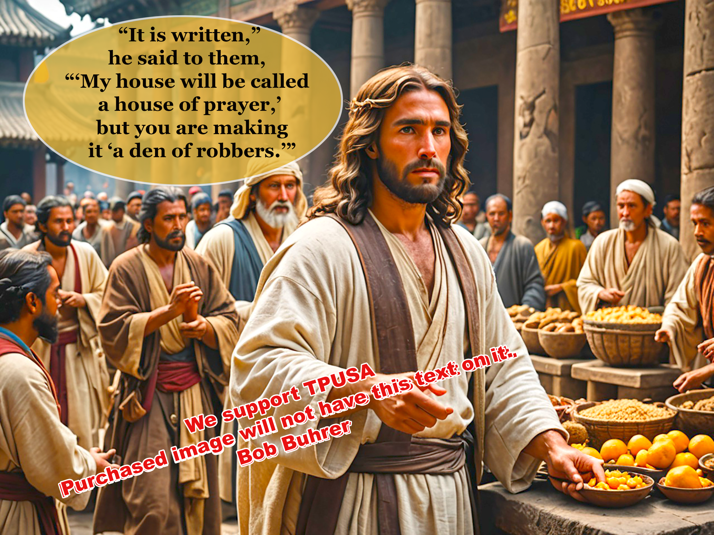 Jesus at the Temple      We support TPUSA   digital wall art, religious printable decor, spiritual home decor, colorful art print, Christian wall art