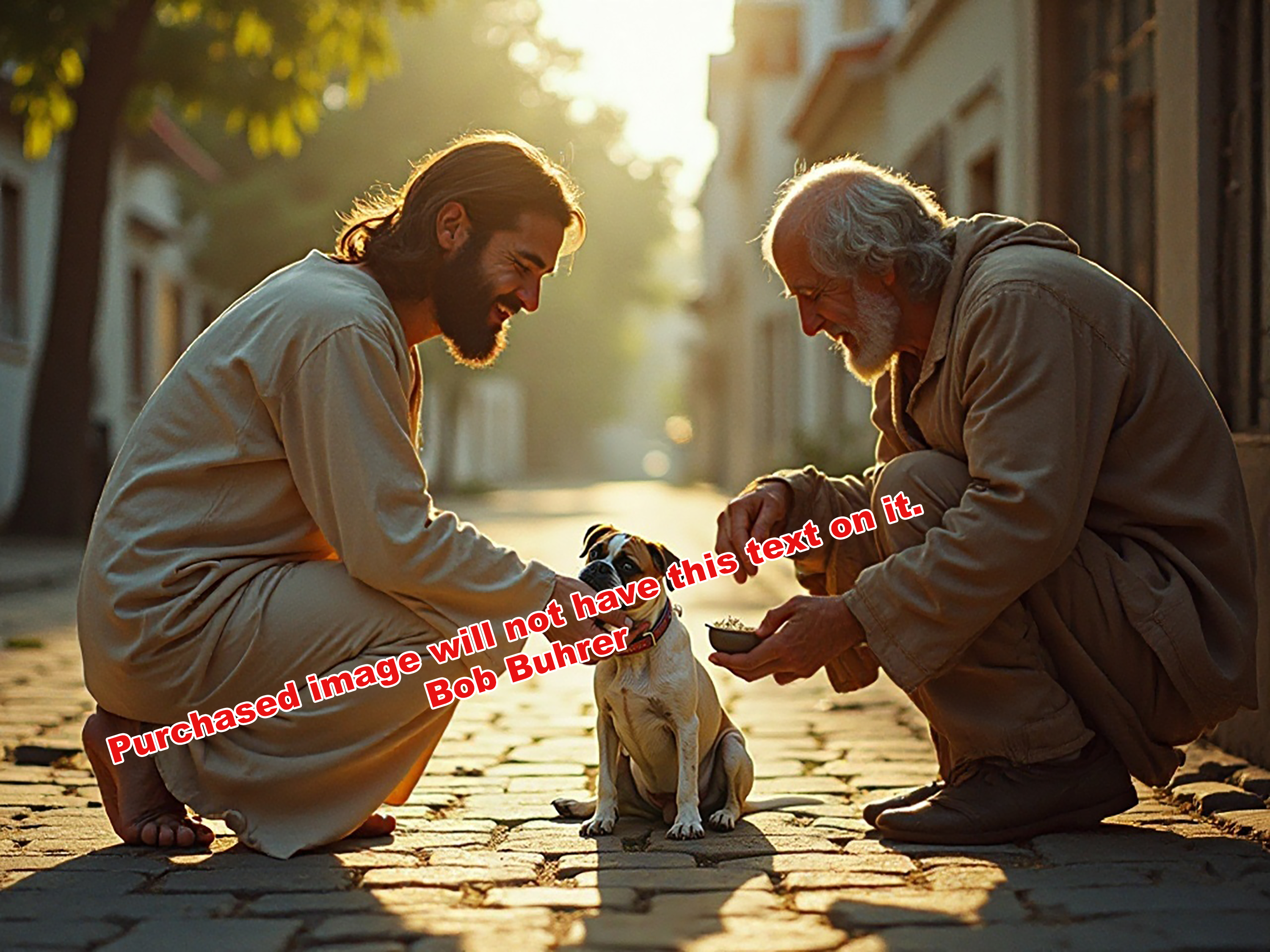 Jesus, man, and dog   We support TPUSA   Printable Wall Art, Vintage Style Romantic Portrait, Home Decor for Living Room, DIY Digital Download, Instant Art Print