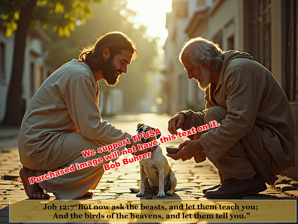Jesus, man, and dog   We support TPUSA   Printable Wall Art, Vintage Style Romantic Portrait, Home Decor for Living Room, DIY Digital Download, Instant Art Print