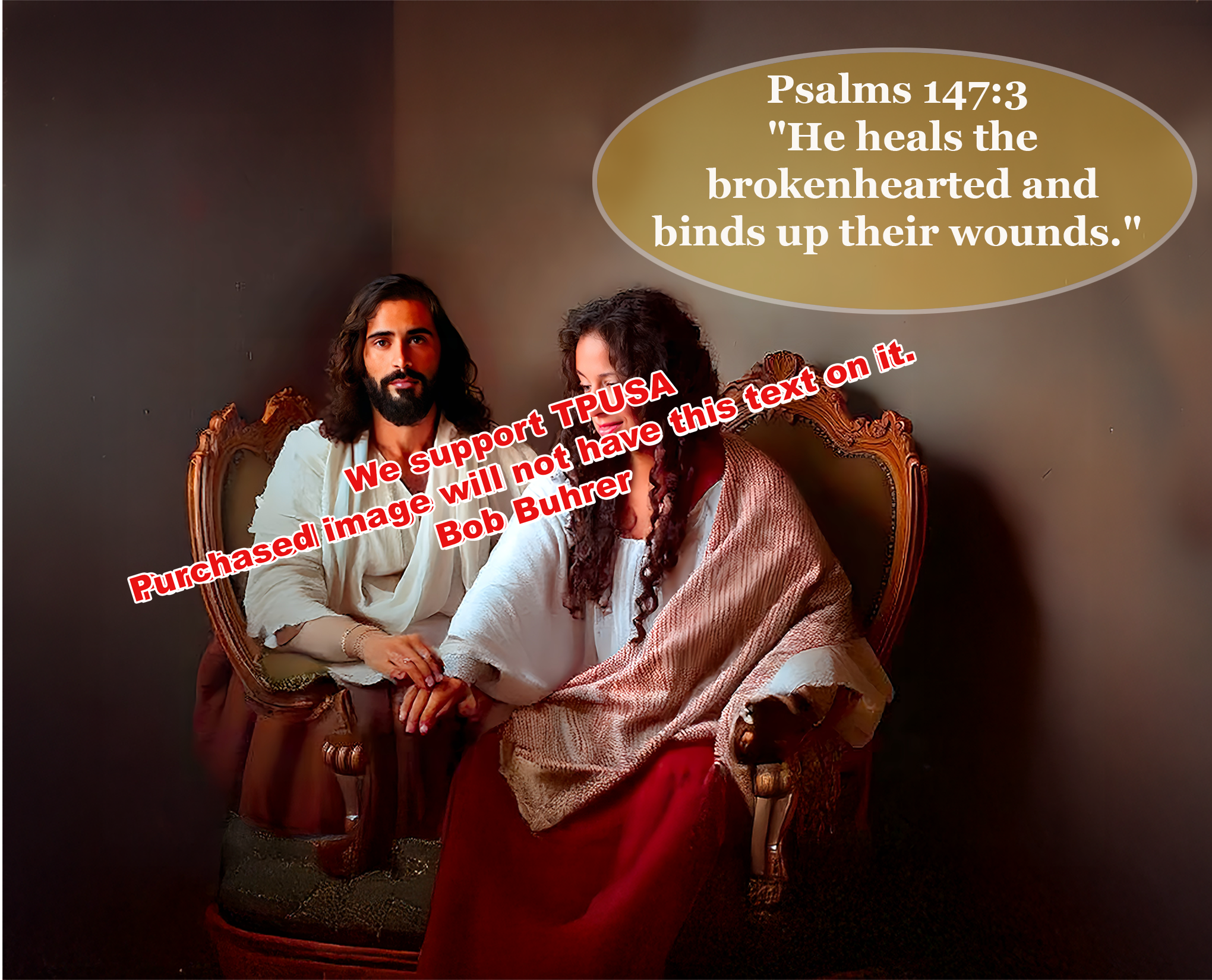 Healing Jesus     We support TPUSA      Wall Art Set - Spiritual Christian Prints, Religious Home Decor, Inspirational Faith Images, 5-Piece Bible Art Collection