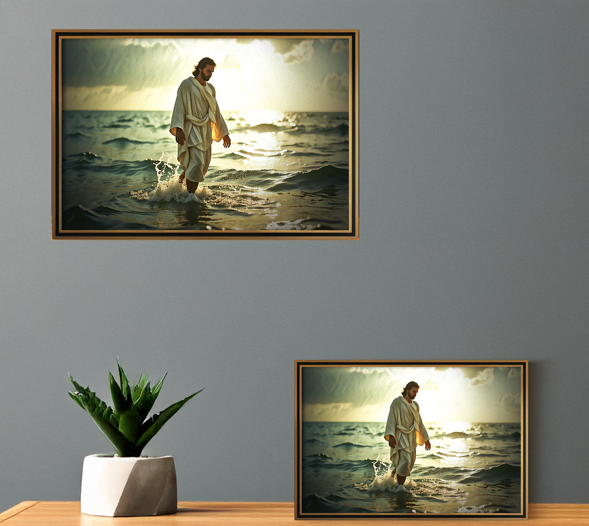 Jesus Walking on Water Art Print: Religious Home Decor (Digital Download)