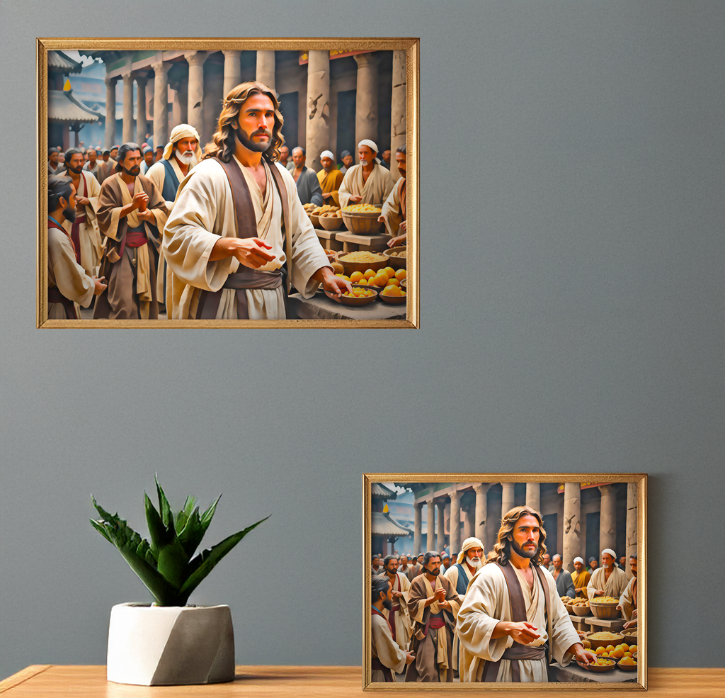 The Marketplace  Digital Wall Art, Vibrant Marketplace Scene, Modern Home Decor, Printable Art, Colorful Religious Artwork, LivingRoom Decor