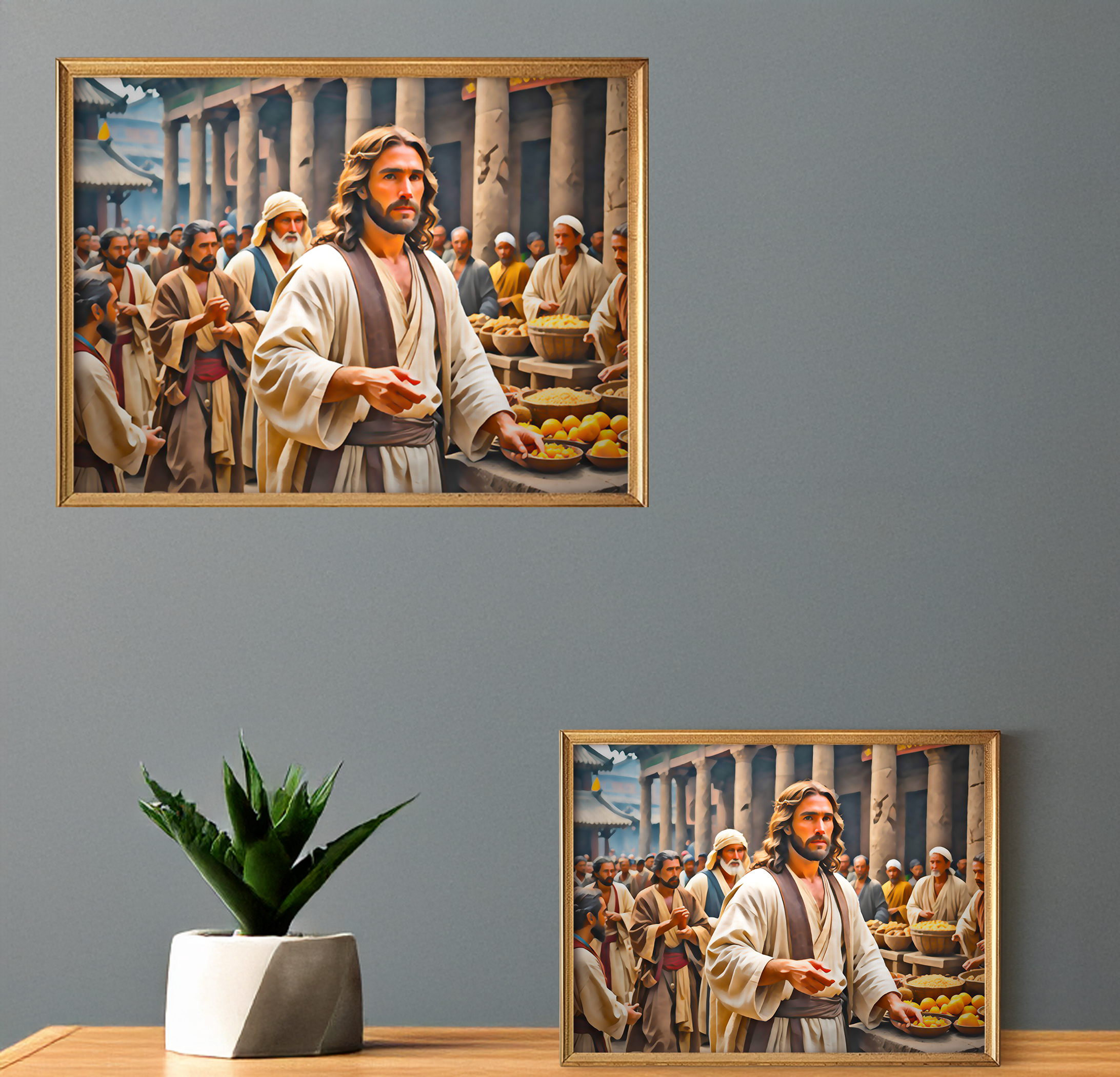 The Marketplace  Digital Wall Art, Vibrant Marketplace Scene, Modern Home Decor, Printable Art, Colorful Religious Artwork, LivingRoom Decor