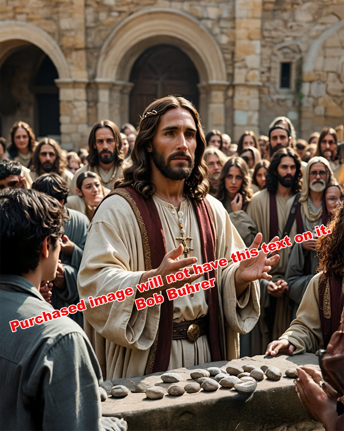The First Stone   We support TPUSA    -  Inspirational Christian Wall Art with 5 Images for Home Décor