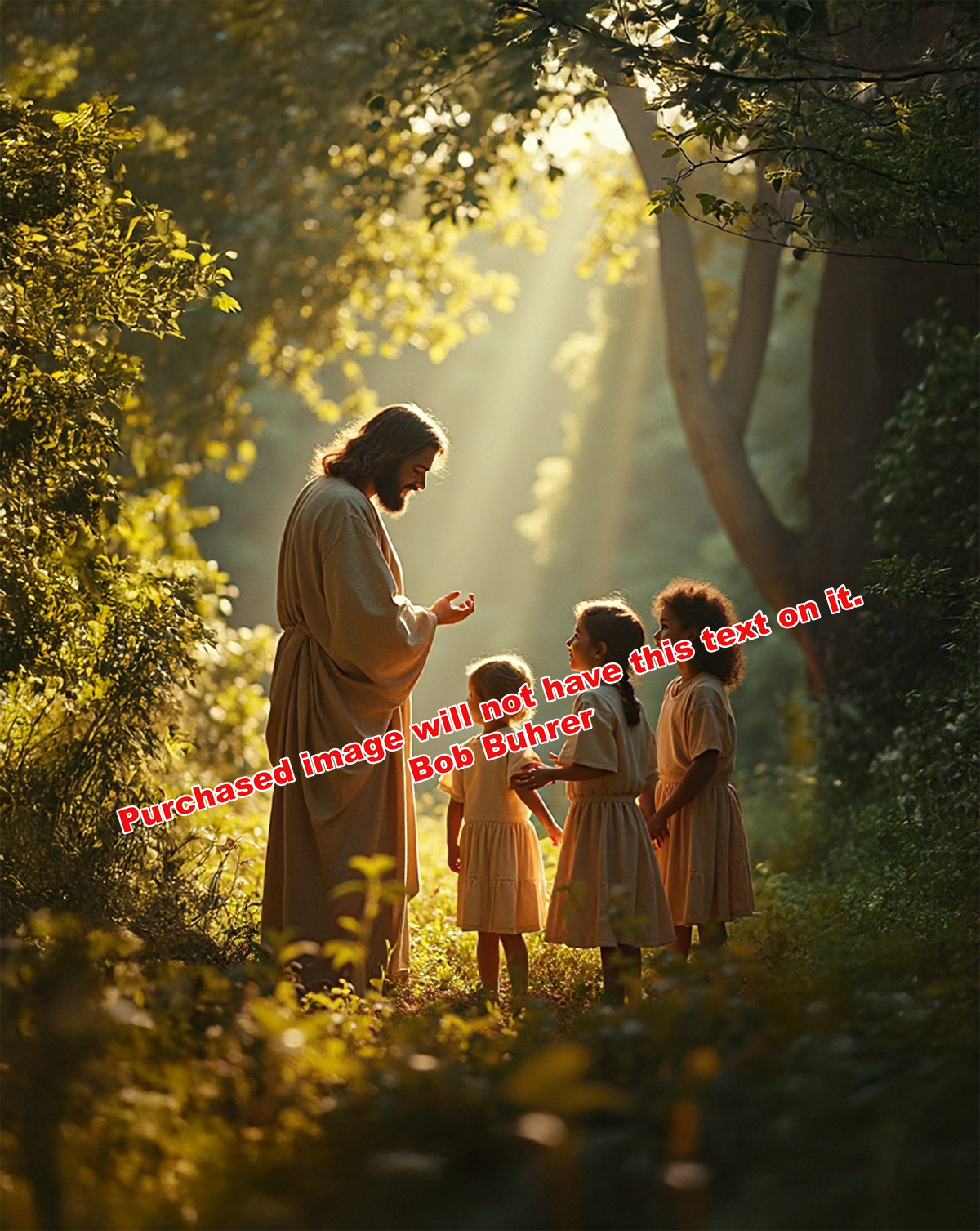 Jesus Talking with Children   We support TPUSA  - Christian Wall Art - Inspirational Faith-Based Prints for Living Room & Bedroom Motivational Religious Décor