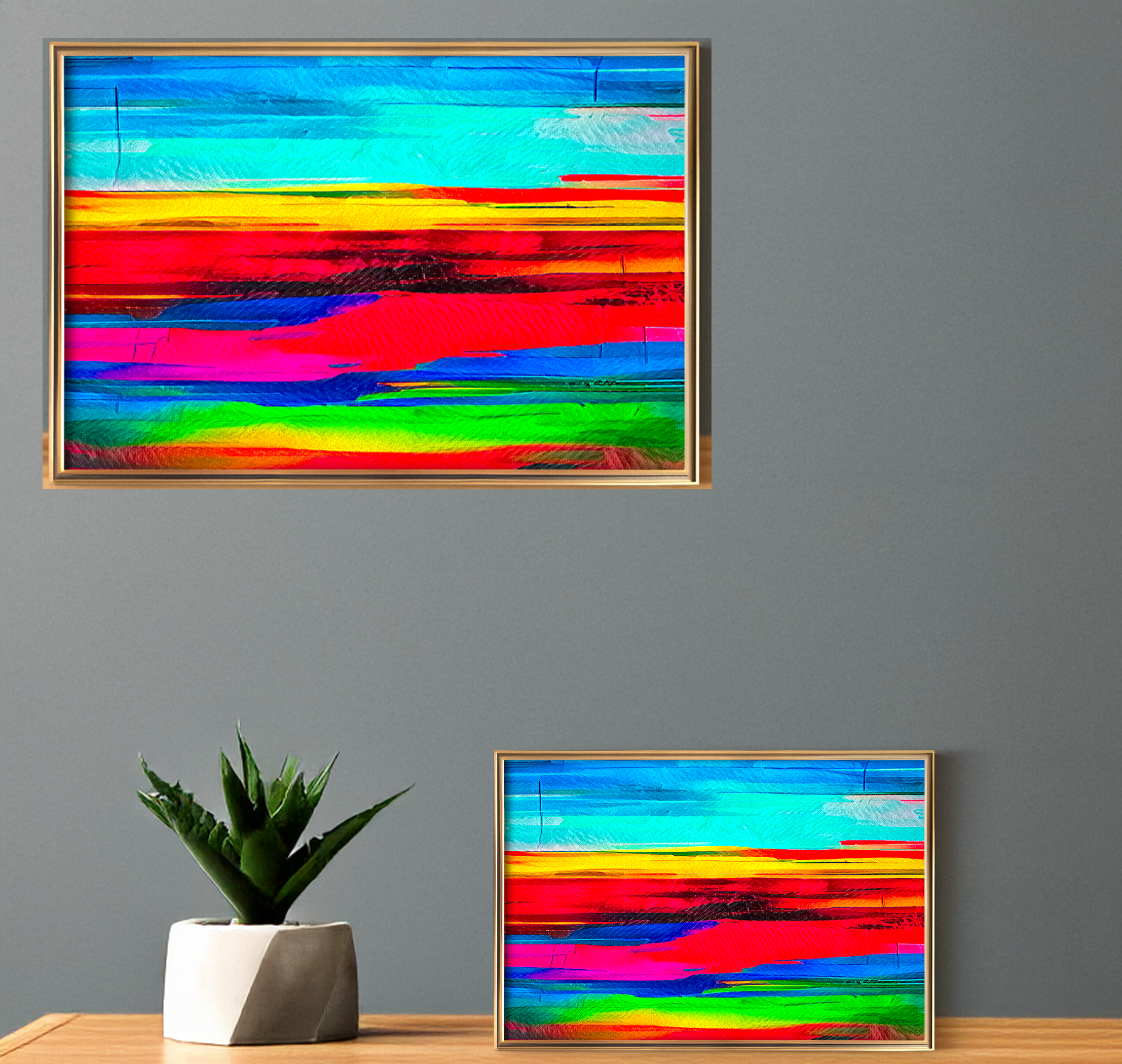 Modern Abstract Art Print: Vibrant Colors Home Decor (Digital Download)