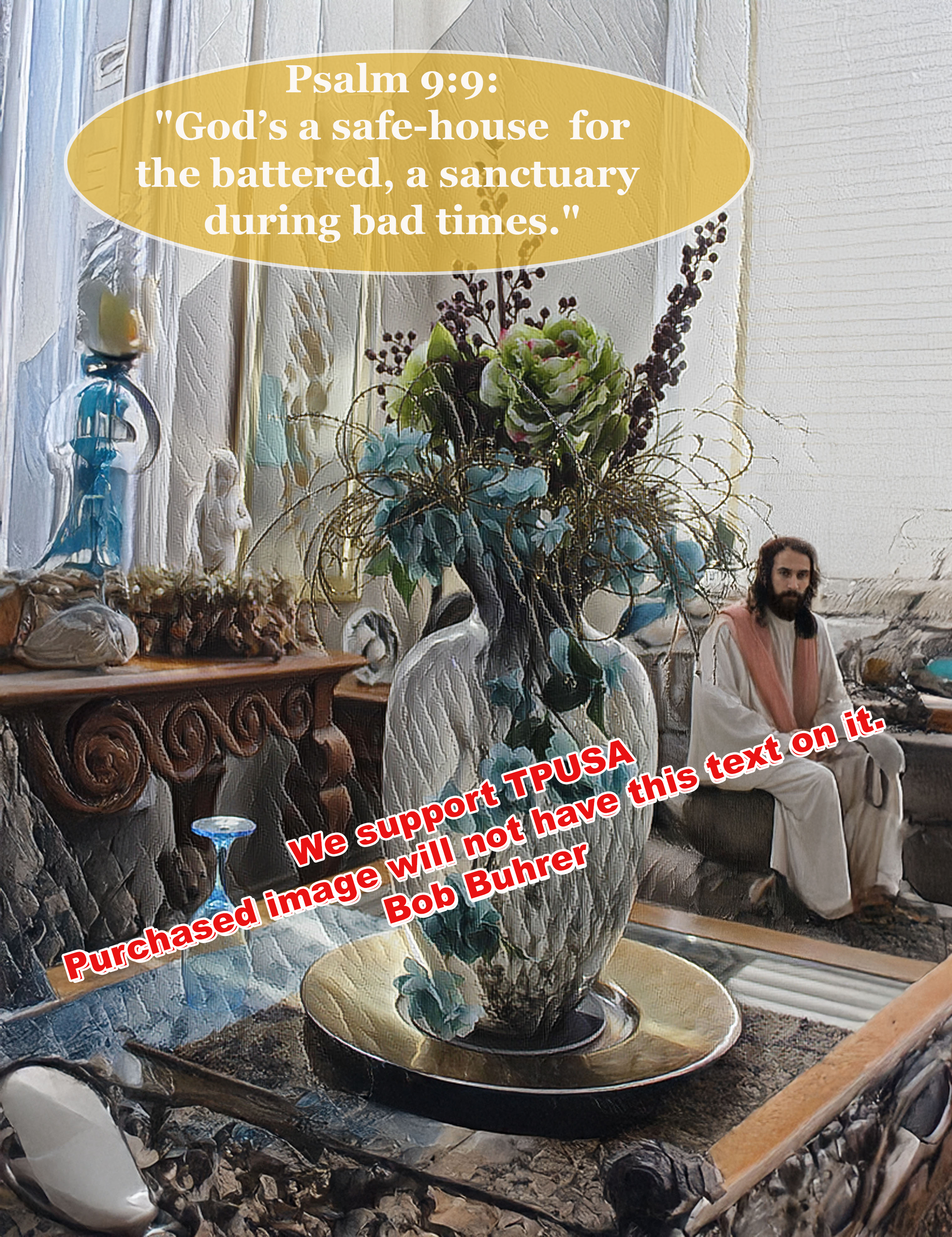 Home Comfort      We support TPUSA   Jesus Visiting Wall Art Print, Inspirational Christian Home Decor, Biblical , Spiritual Wall Hanging