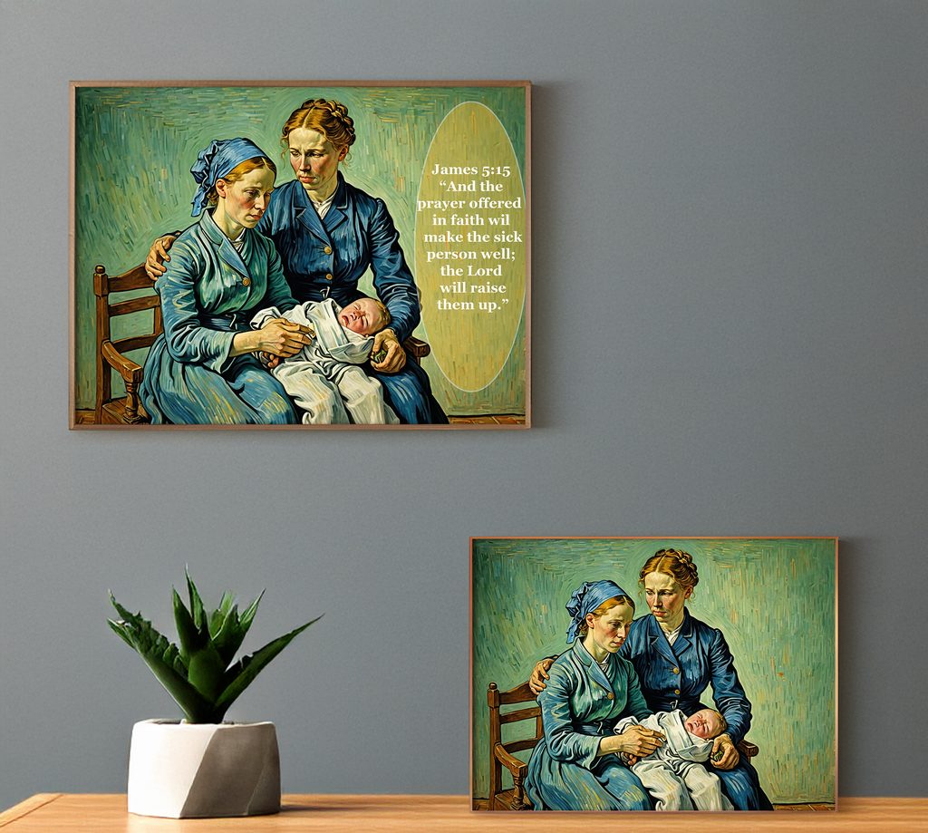 Child with Comfort Christian Wall Art Digital Download, Jesus and illness Inspirational Art, Decor, Gift Idea for Faith and Moms faith