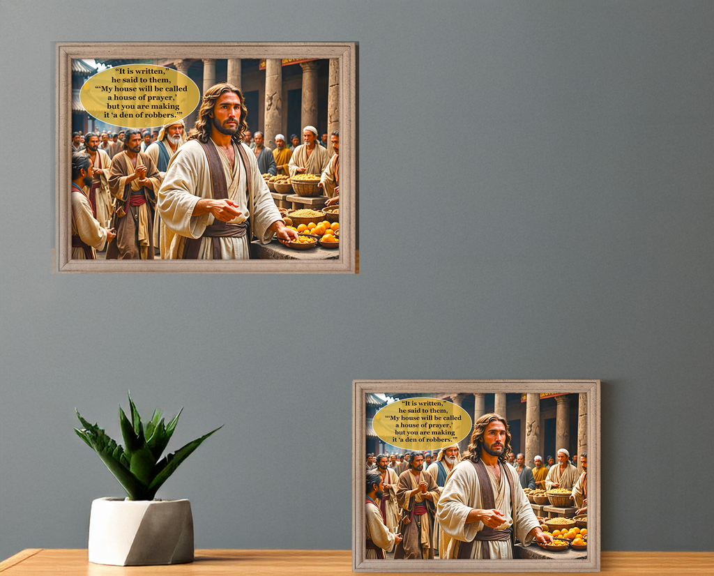 Jesus at the Temple  digital wall art, religious printable decor, spiritual home decor, colorful art print, Christian wall art