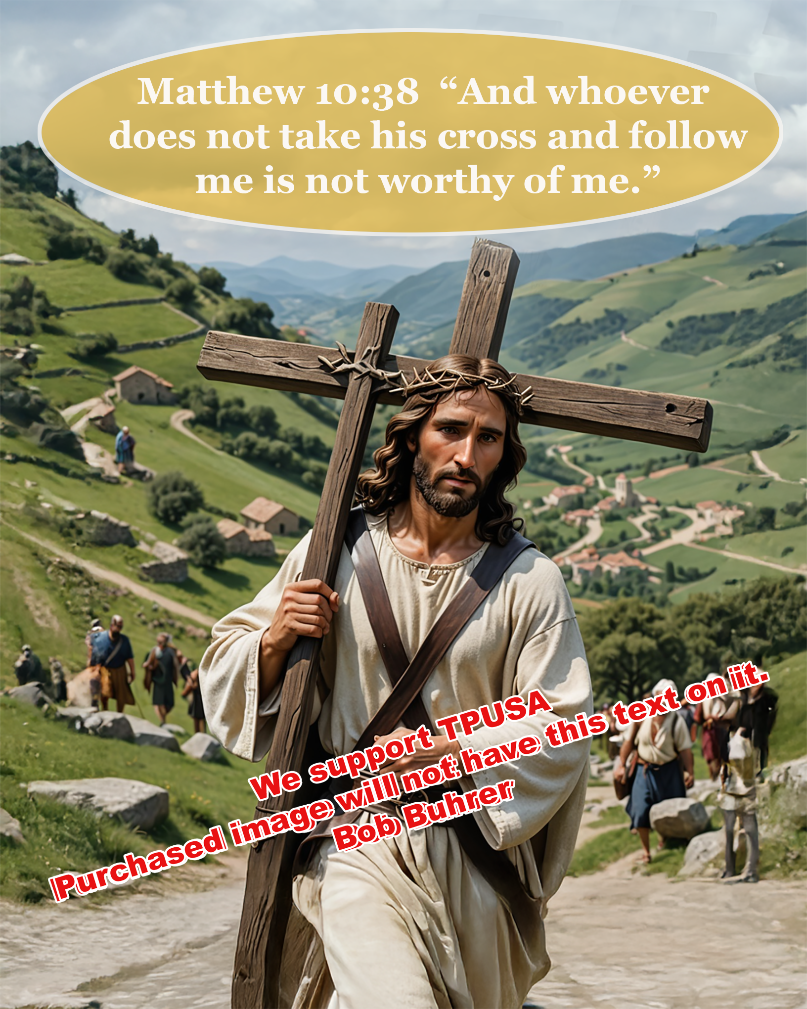 The Cross   We support TPUSA   - Inspirational Christian Wall Art Set with 5 Images for Home Decor – Faith-Based Motivational Prints for Living Room & Bedroom