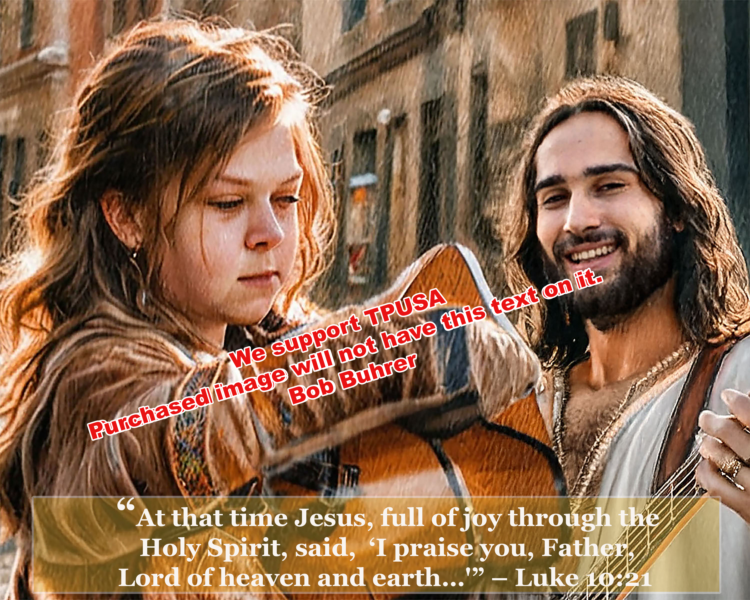 Jamming with Jesus           We support TPUSA   Christian Art Print Set, Inspirational Faith Wall Decors, Religious Gift for Home or Office