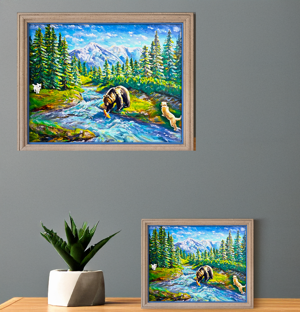 Colorful Bear Mountain River Landscape Print (Digital Download)