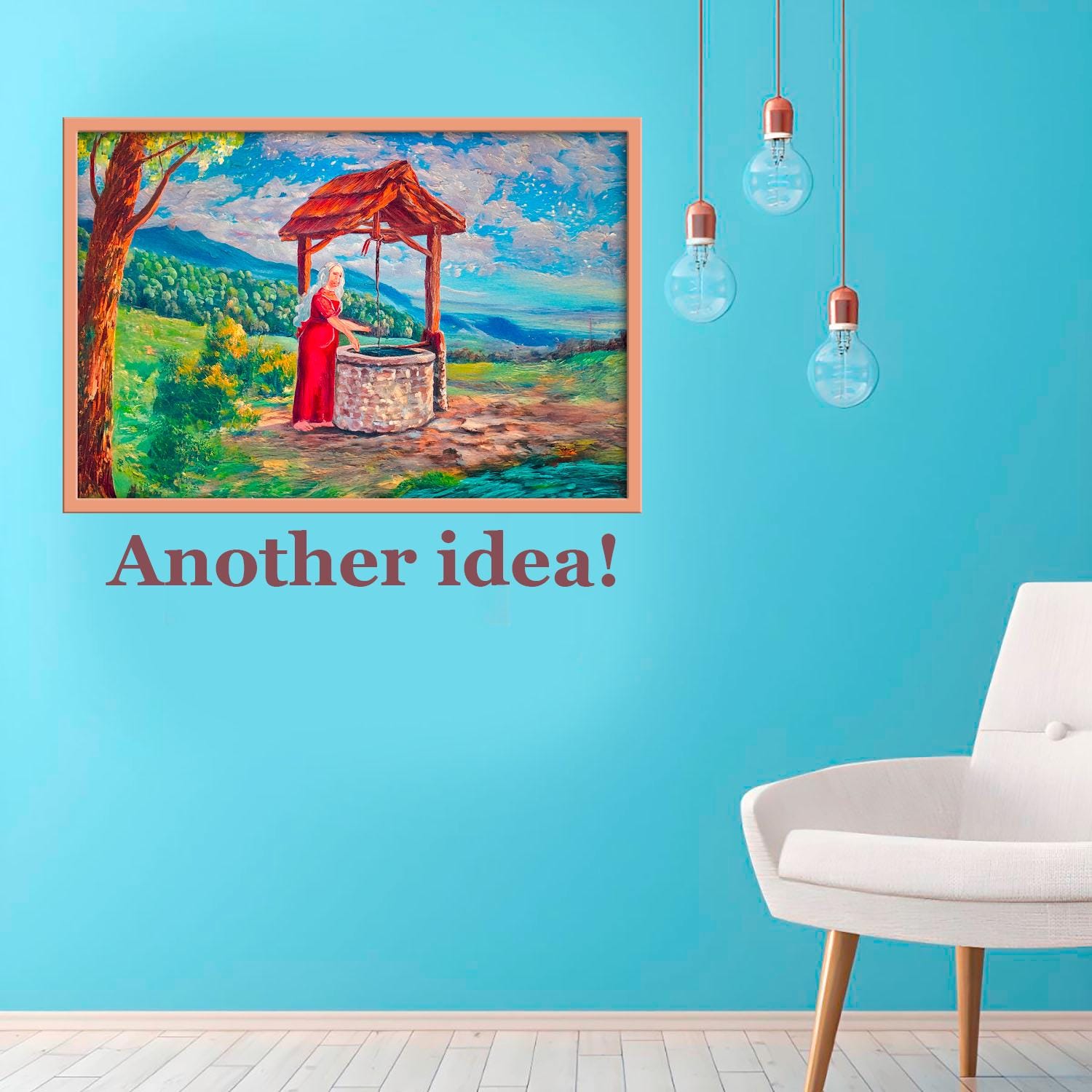 Morning Coffee Landscape Wall Art Print, Rustic Nature Decor, Cabin & Farmhouse Poster, Outdoor Scenery Gift for Nature Lovers