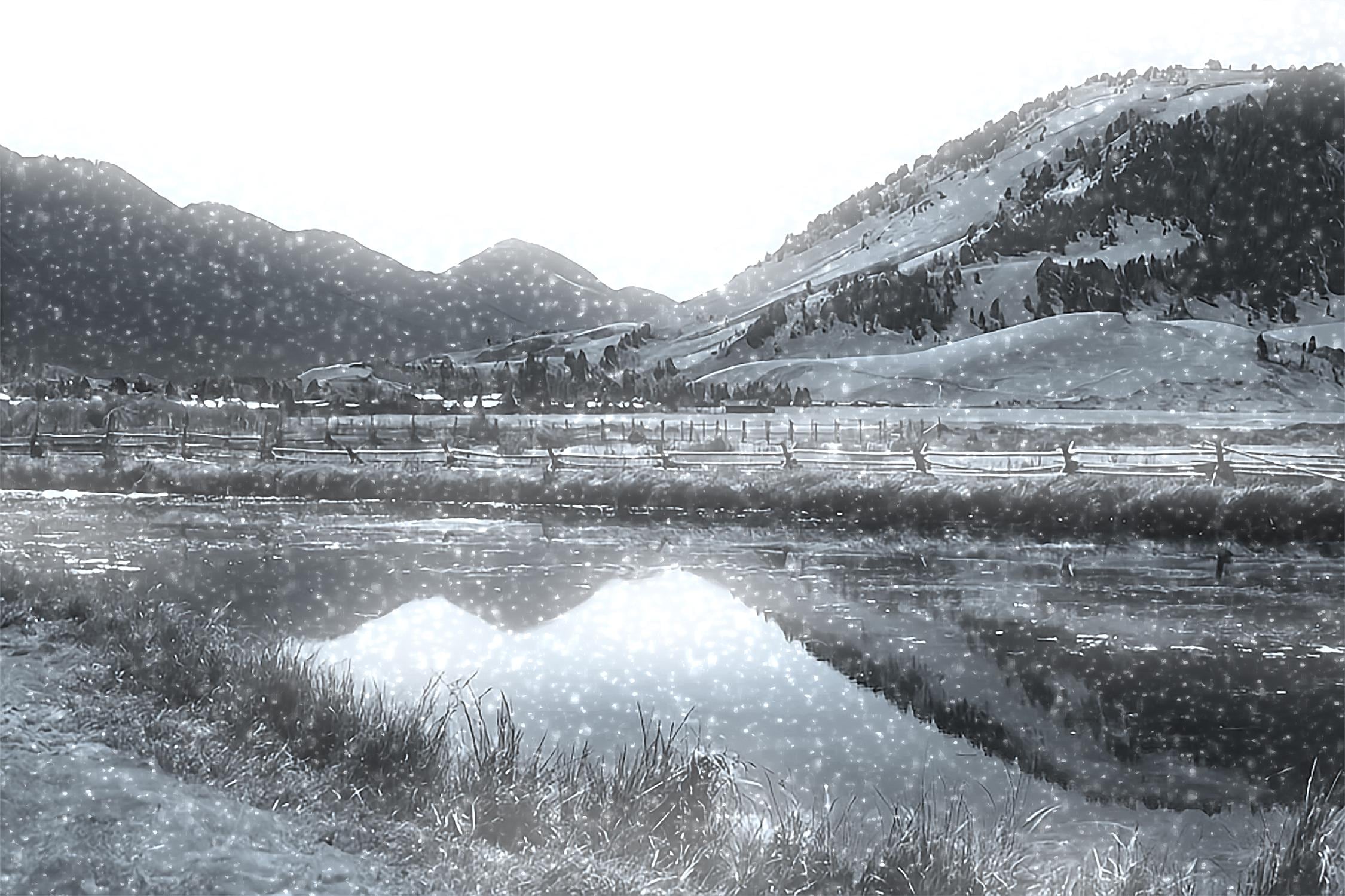 Mountain Lake - Landscape Wall Art Print, Rustic Nature Decor, Cabin and Farmhouse Poster, Outdoor Scenery, Gift for Nature Lovers