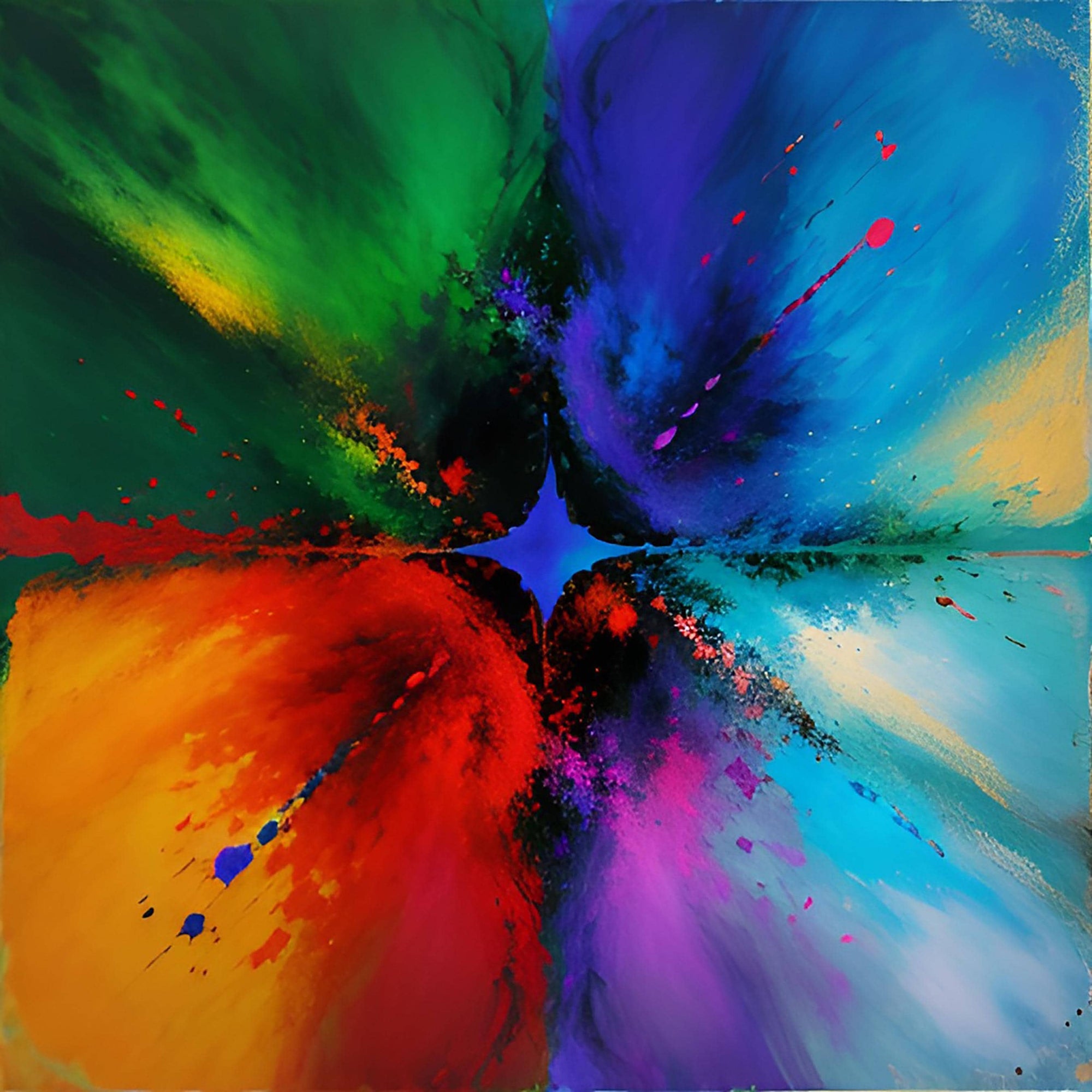 Four Squares Colorful Modern Wall Art Digital Download Abstract Art, Home Decor, Living Room Print, Vibrant Art, Instant Printable Artwork