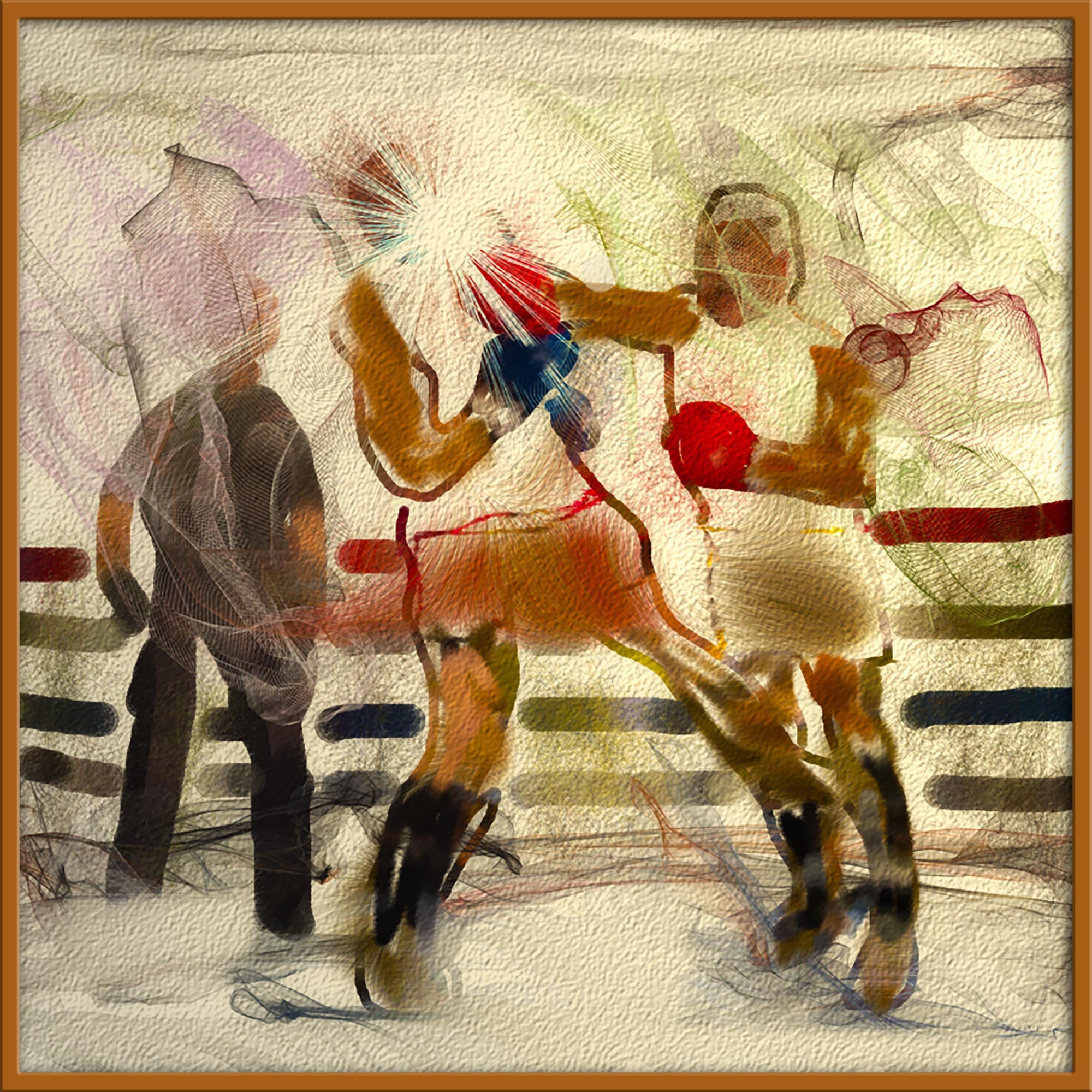The Fight Colorful Abstract Wall Art Digital Download| Vibrant Art Print for Living Room or Gallery