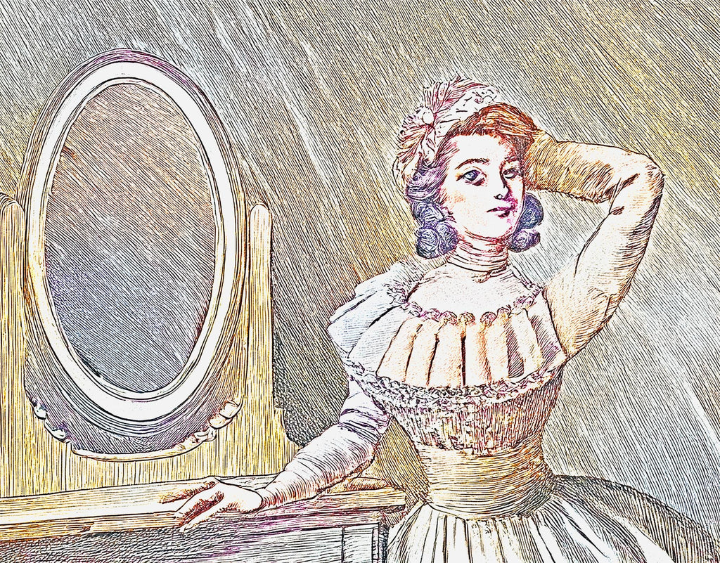 Vintage Woman Renoir style Portrait Digital Wall Art, Nostalgic Retro Home Decor, Printable Art for Living Room or Bedroom