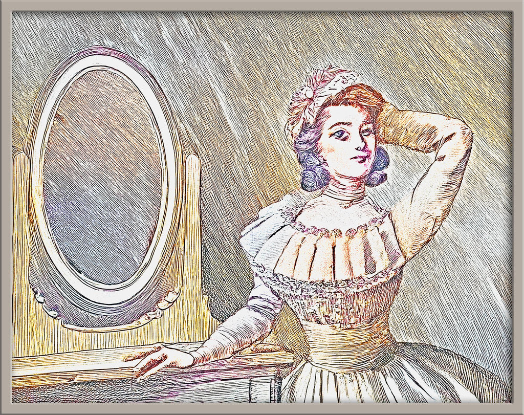 Vintage Woman Renoir style Portrait Digital Wall Art, Nostalgic Retro Home Decor, Printable Art for Living Room or Bedroom