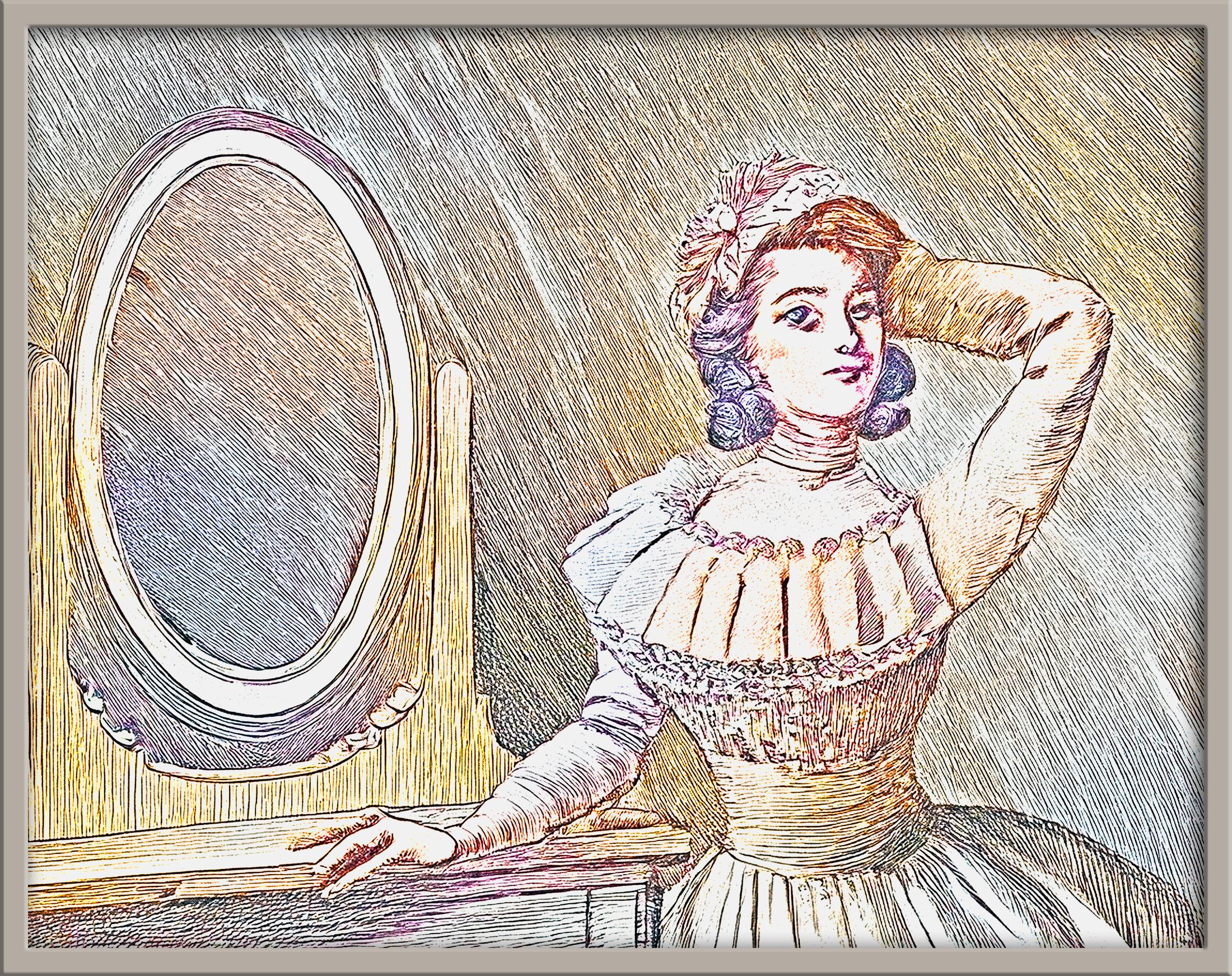 Vintage Woman Renoir style Portrait Digital Wall Art, Nostalgic Retro Home Decor, Printable Art for Living Room or Bedroom
