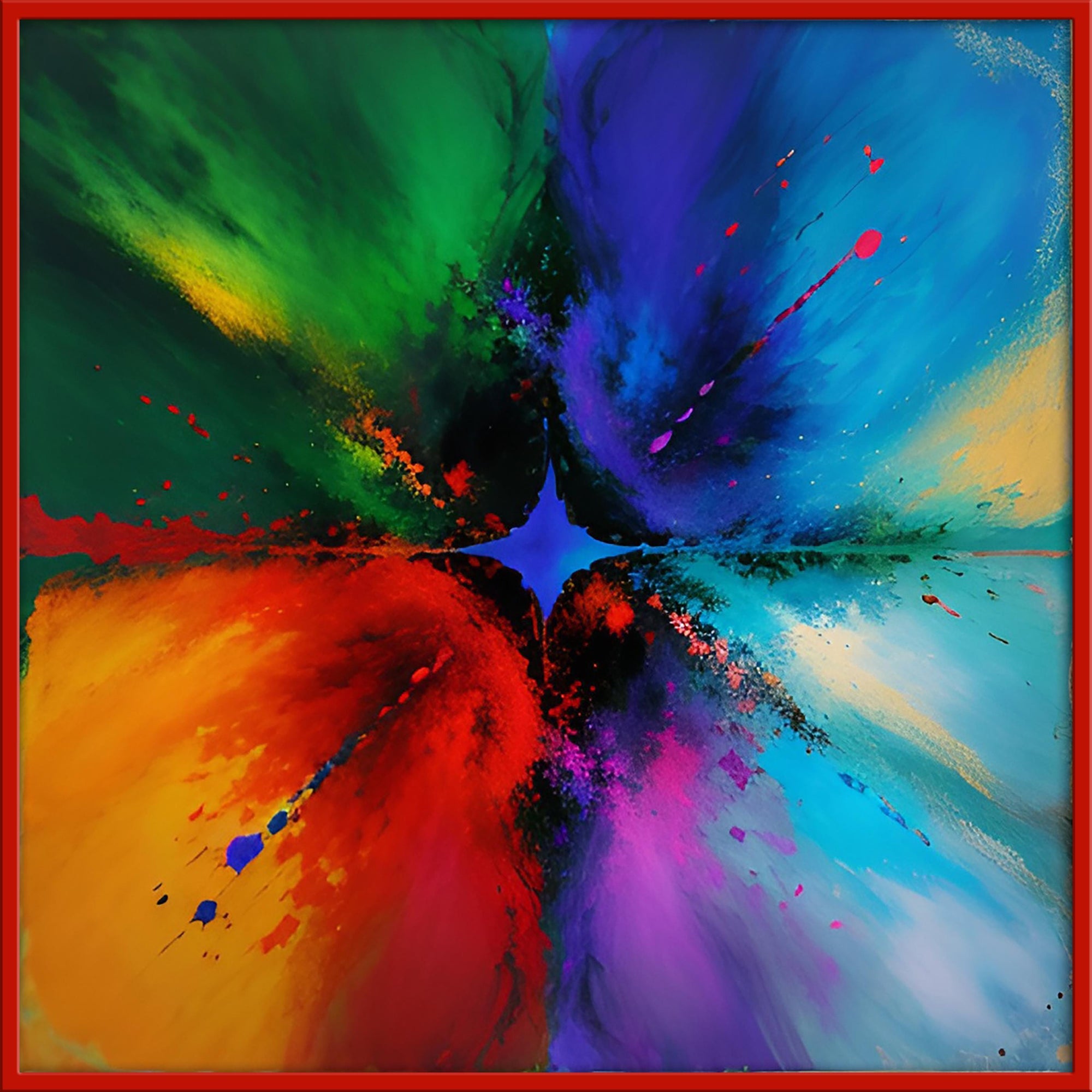 Four Squares Colorful Modern Wall Art Digital Download Abstract Art, Home Decor, Living Room Print, Vibrant Art, Instant Printable Artwork