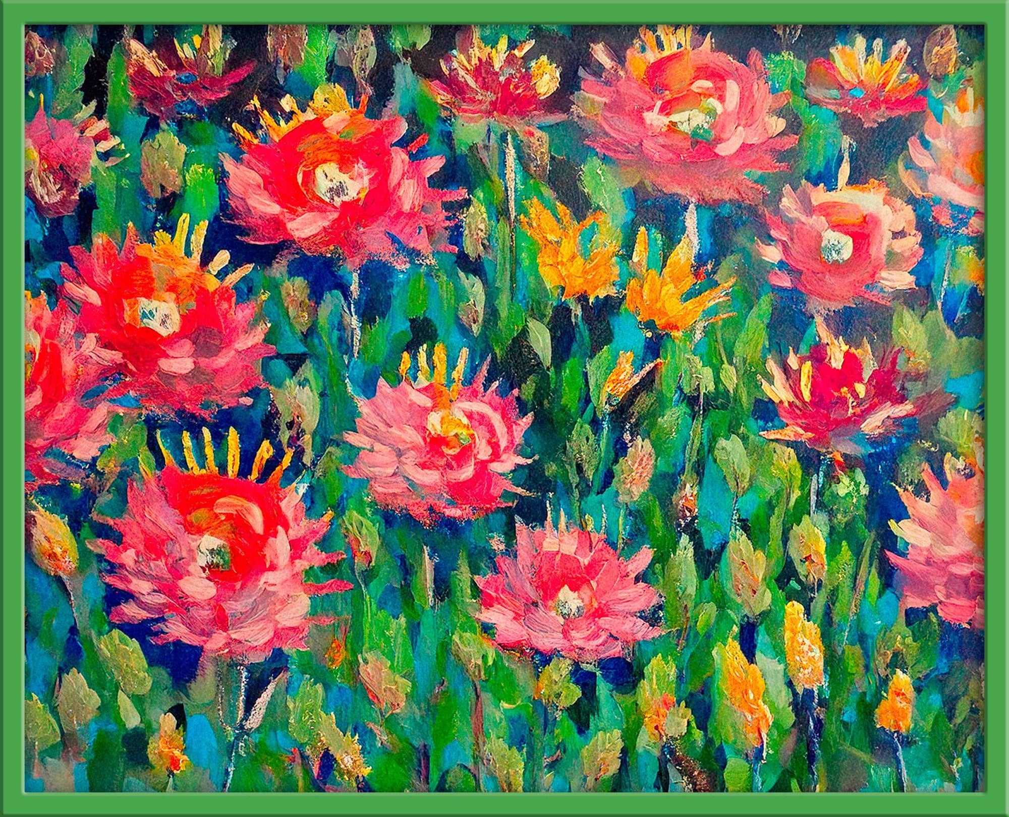 God's beauties Colorful Floral Art Print, Vibrant Modern Artwork, Printable Art for Home & Art Lovers, Monet style