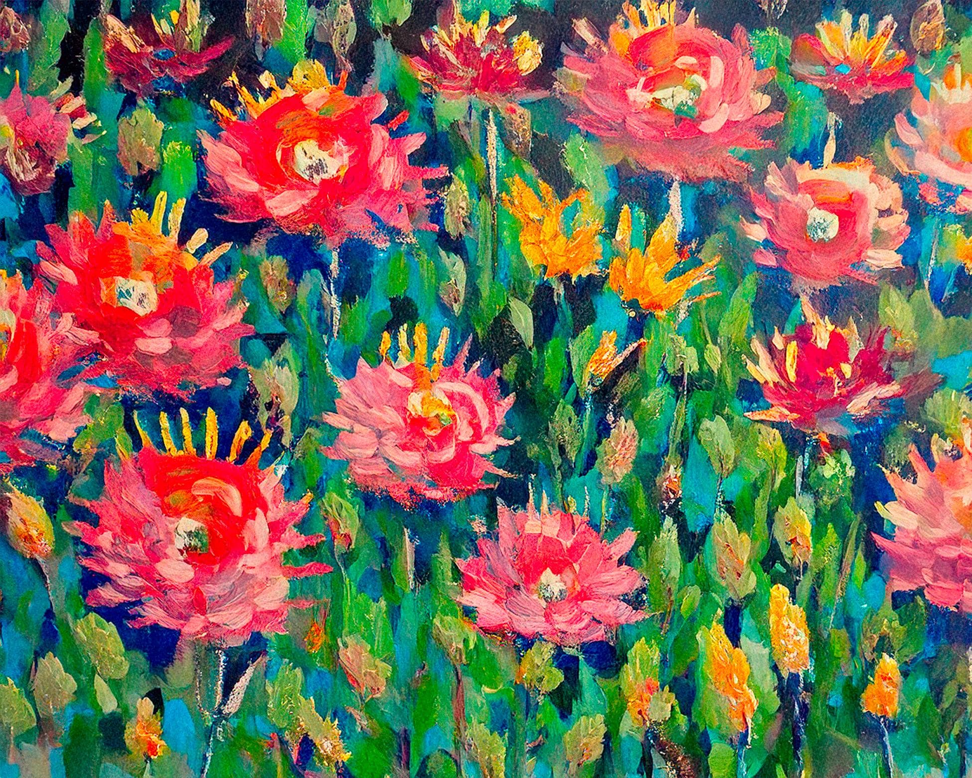 God's beauties Colorful Floral Art Print, Vibrant Modern Artwork, Printable Art for Home & Art Lovers, Monet style