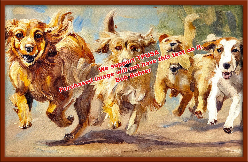 Four Dogs - Digital wall art, vibrant home decor printable, modern art for living room, colorful gallery wall, DIY craft digital download