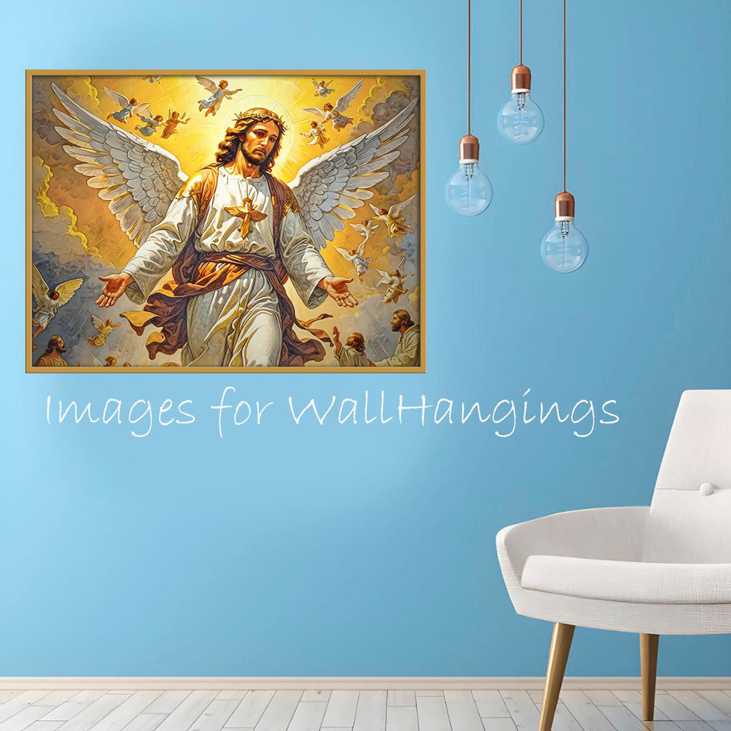 Jesus and Dog Portrait: Vibrant Christian Art (Digital Download)