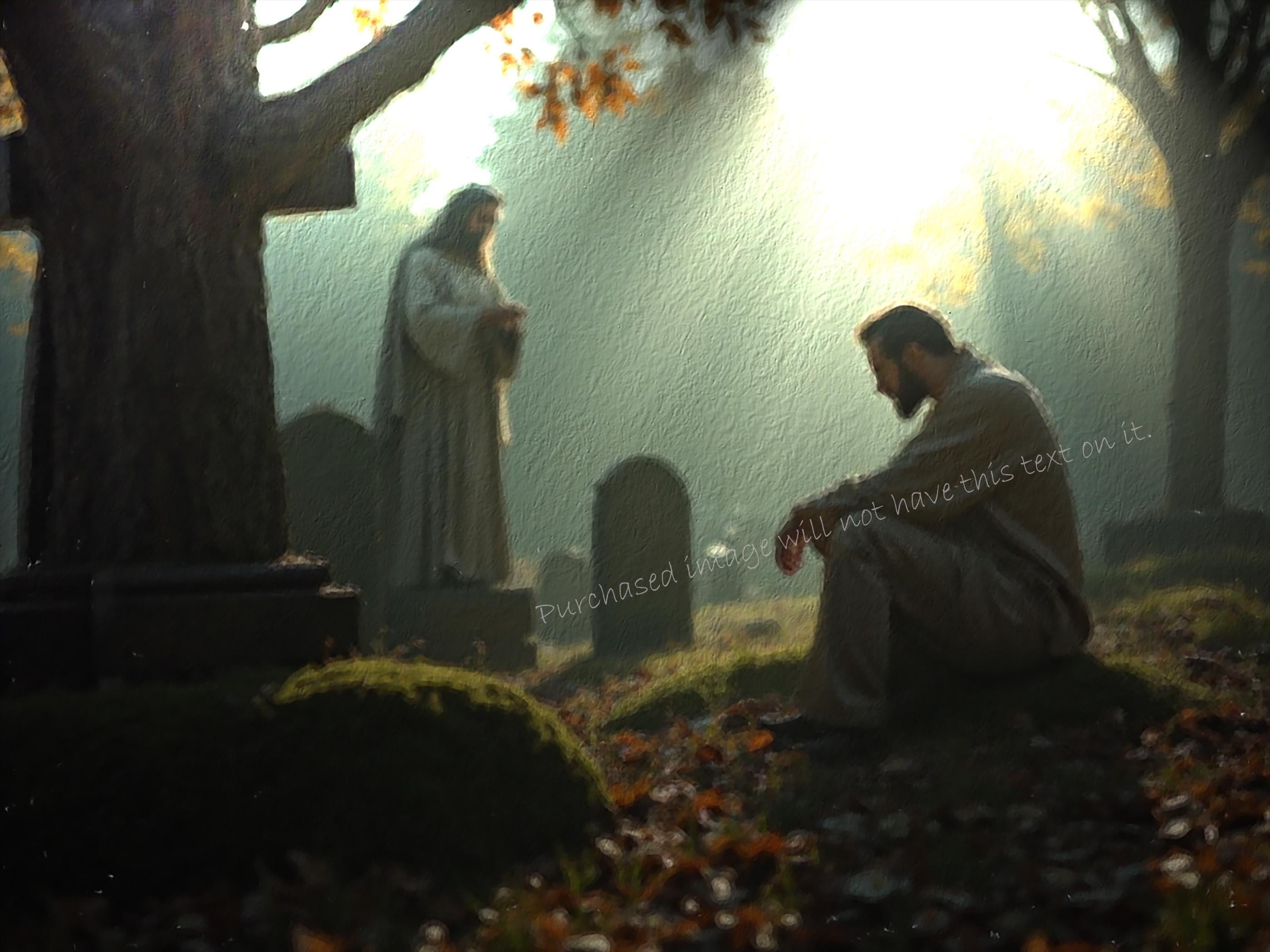 Missed Digital Wall Art, Heartfelt Scene of Compassion and Hope,