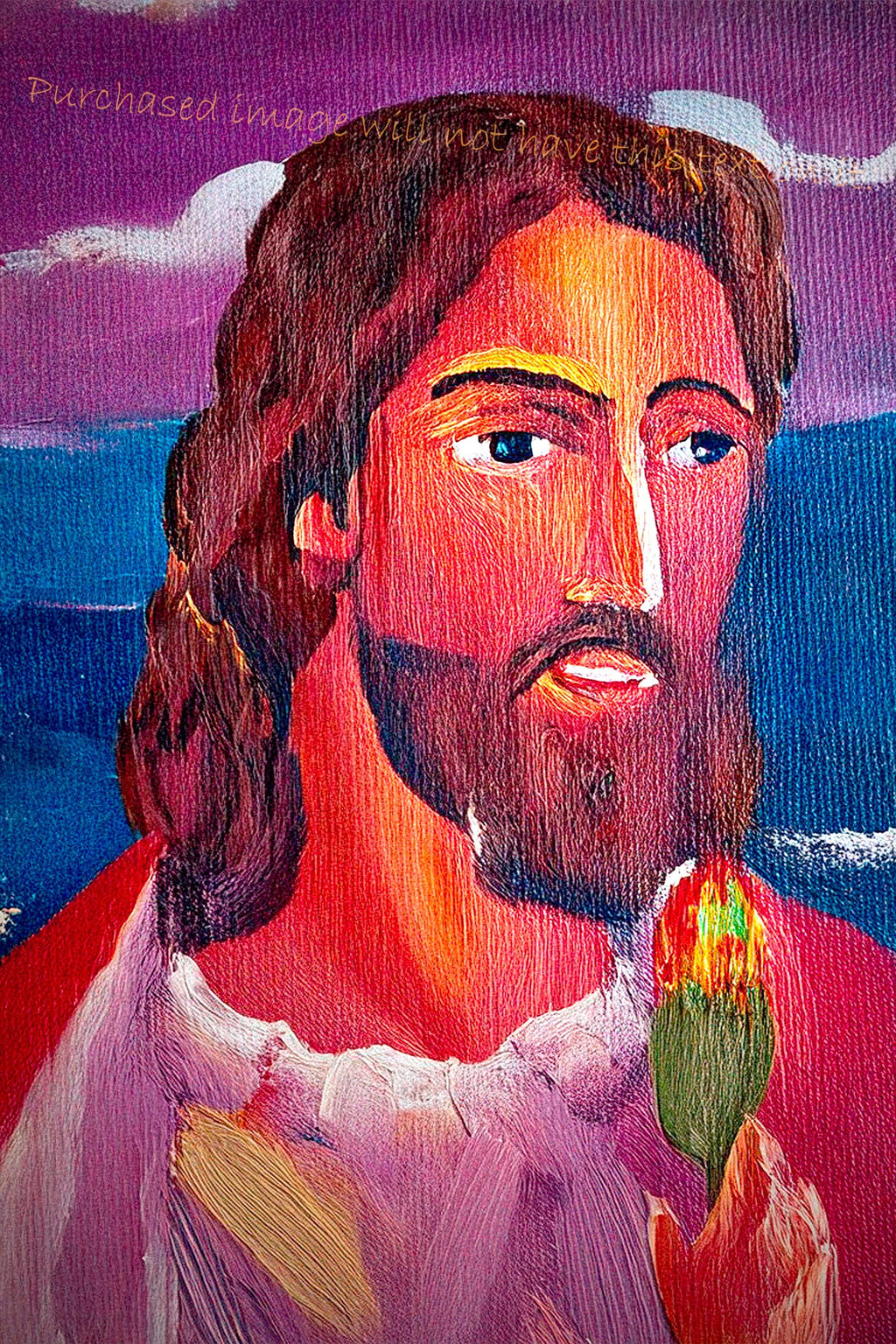 Colorful Jesus Portrait: Modern Religious Art Print (Digital Download)