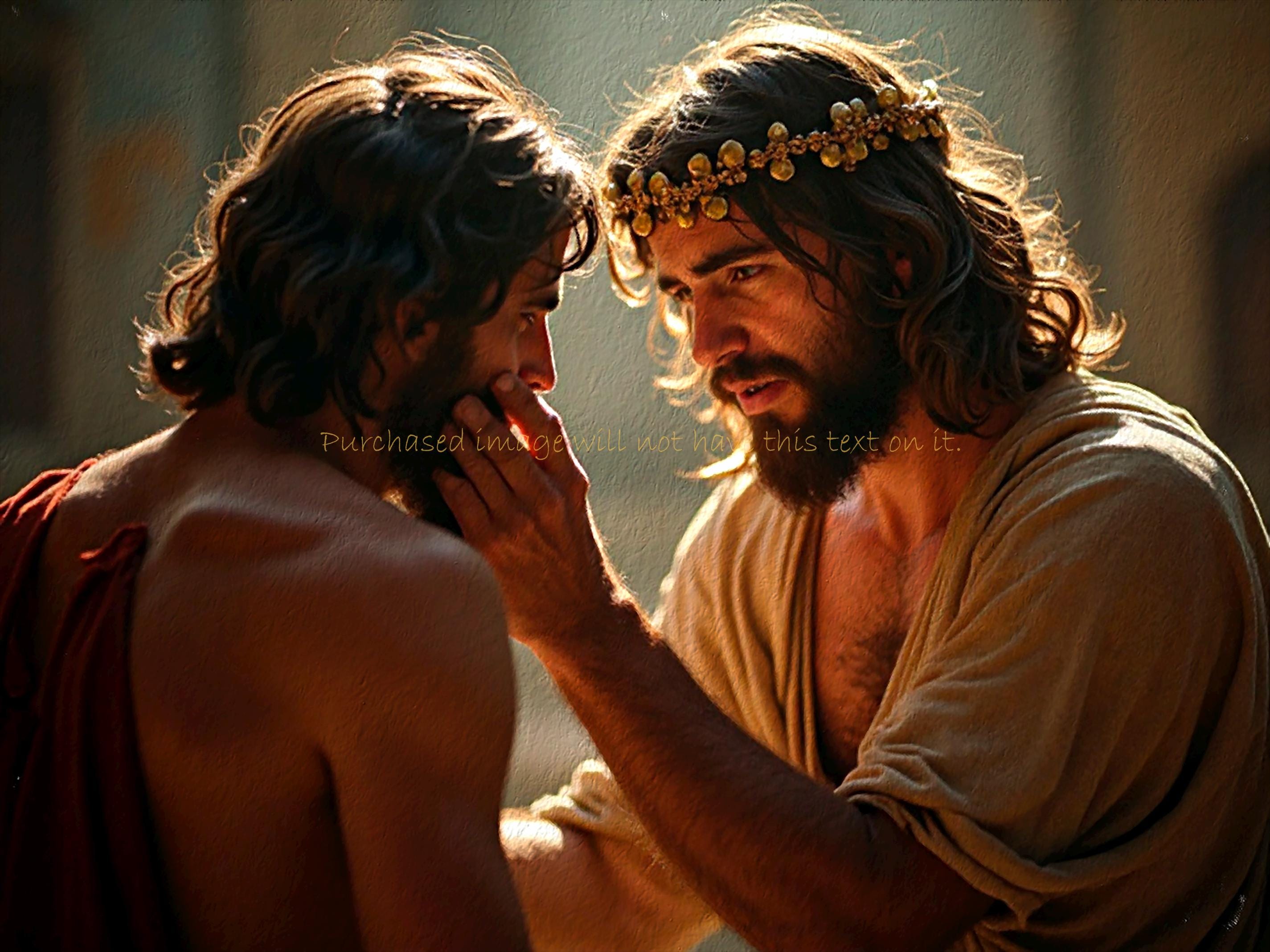 Jesus and his Disciple Art Print: Modern Religious Artwork (Digital Download)