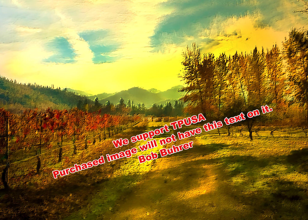 Vineyard Wall Art Print, Rustic Wine Country Decor, Vintage Vineyard Landscape Painting, Kitchen or Dining Room Decoration, Wine Lover Gift