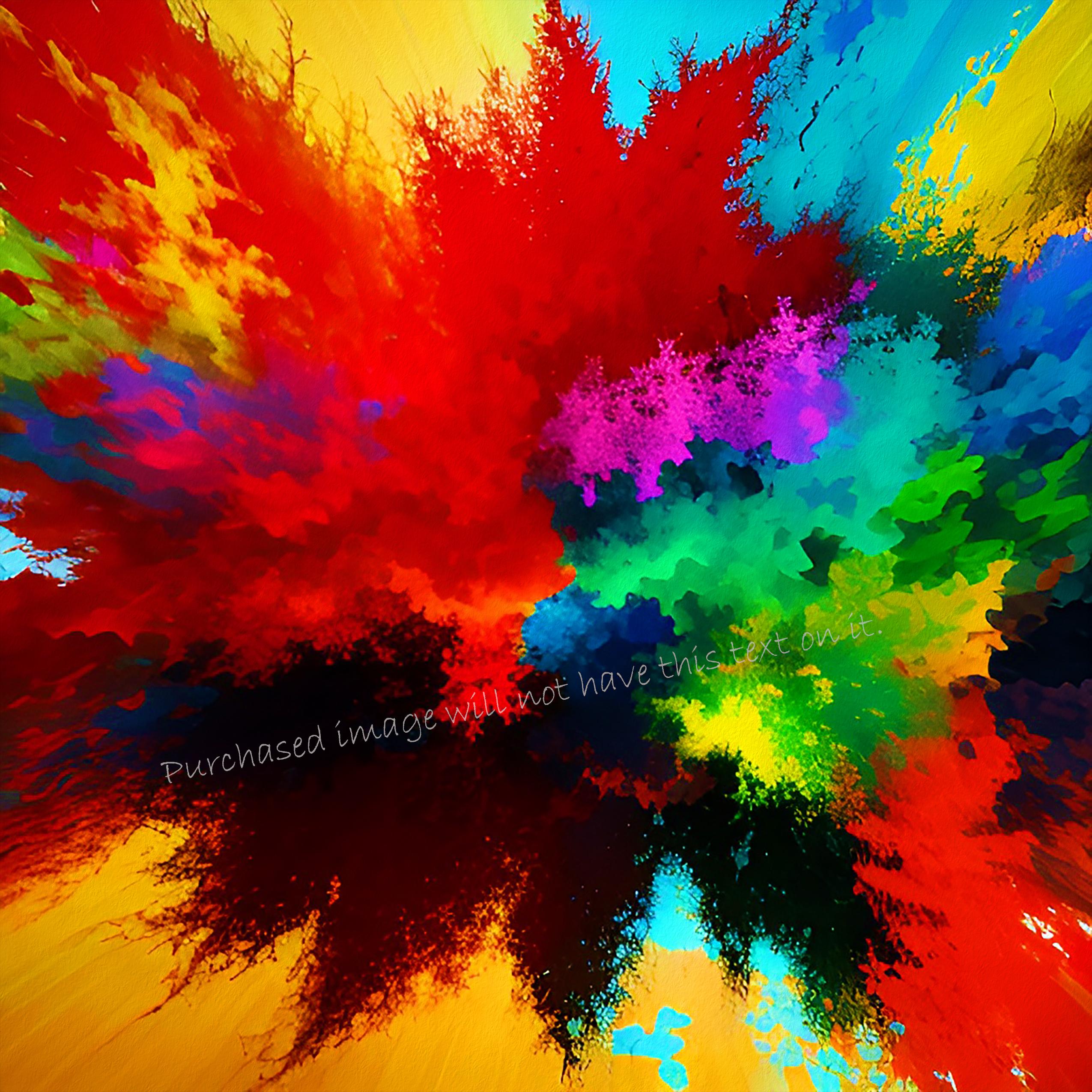 Abstract Color Explosion Art Print: Modern Home Decor (Digital Download)