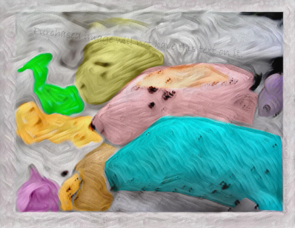 Abstract Fish Print: Colorful Snow Characters, Modern Art (Digital Download)